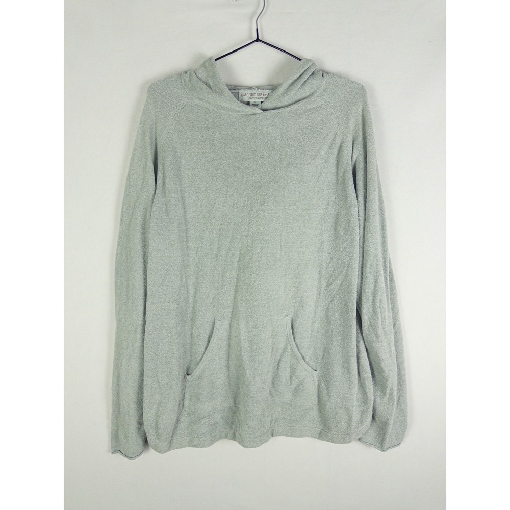 Barefoot Dreams CozyChic Ultra Lite Hoodie Pullover Womens L Gray Loungewear Min